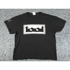 Tool Band Graphic T-Shirt Adult Small Black Raw Hem Flaming‎ Eye Logo Tee